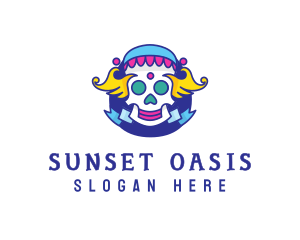 Colorful Skull Costume logo design