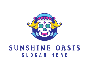 Colorful Skull Costume logo design