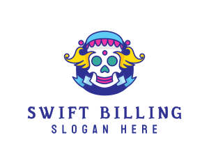 Colorful Skull Costume logo design