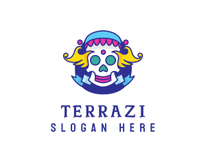 Colorful Skull Costume logo design