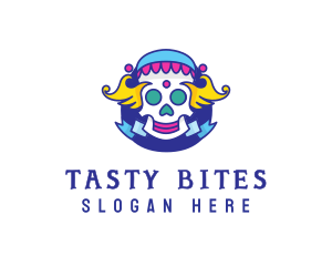 Colorful Skull Costume logo design