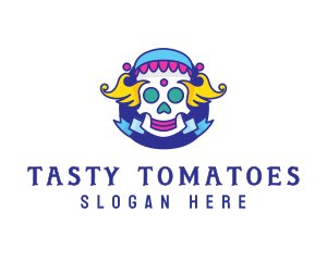 Colorful Skull Costume logo design