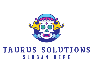 Colorful Skull Costume logo design