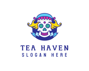 Colorful Skull Costume logo design