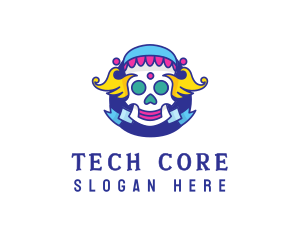 Colorful Skull Costume logo design