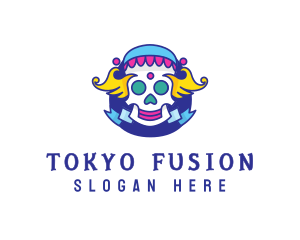 Colorful Skull Costume logo design