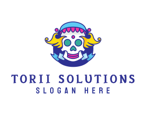 Colorful Skull Costume logo design