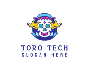 Colorful Skull Costume logo design