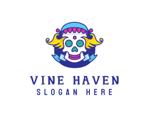 Colorful Skull Costume logo design