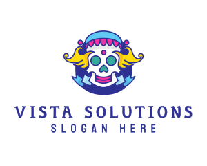 Colorful Skull Costume logo design