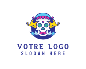 Colorful Skull Costume logo design