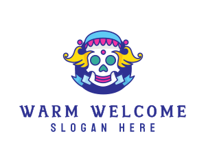 Colorful Skull Costume logo design