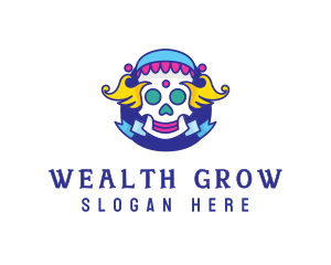 Colorful Skull Costume logo design