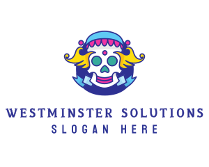 Colorful Skull Costume logo design