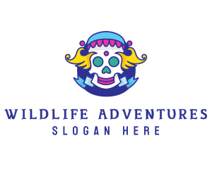 Colorful Skull Costume logo design