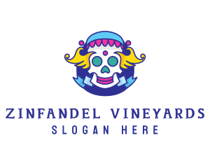 Colorful Skull Costume logo design