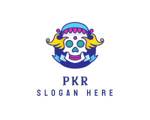 Colorful Skull Costume logo design