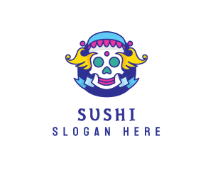 Colorful Skull Costume logo design