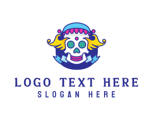Crypt - Colorful Skull Costume logo design