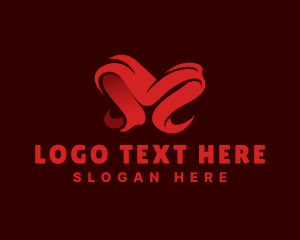 Advertising - Creative Ribbon Letter M logo design
