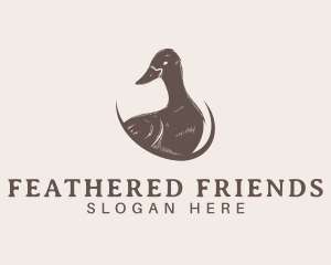 Fowl - Rustic Duck Poultry logo design