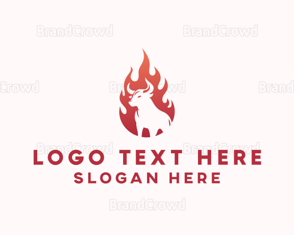 Flaming Bull BBQ Logo