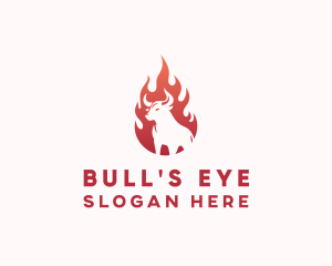 Flaming Bull BBQ logo design