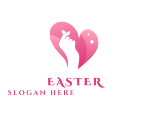 Family - Pink Finger Heart logo design