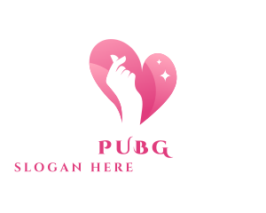 Support - Pink Finger Heart logo design