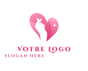 Equality - Pink Finger Heart logo design