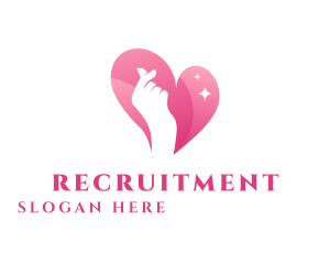 Social - Pink Finger Heart logo design