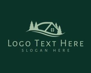 Loft - House Roofing Tree logo design