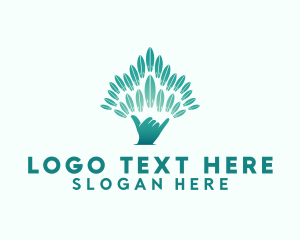 Health - Green Tree Hand logo design