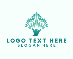 Leaves - Green Tree Hand logo design