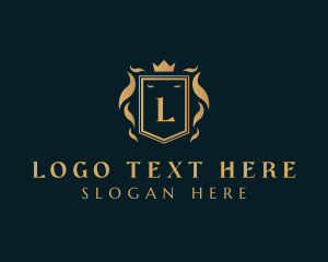 Premium - Golden Shield Crest logo design