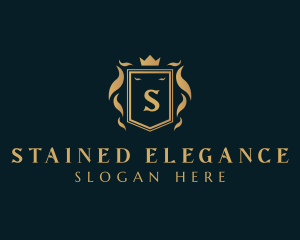 Golden Shield Crest logo design