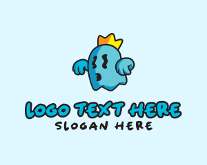 Ghost - Blue Ghost King logo design