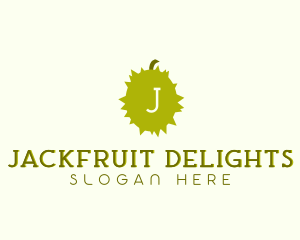 Jackfruit - Spiky Durian Fruit logo design