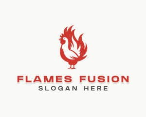 Chicken Flame BBQ Grill logo design