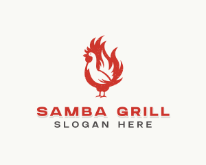 Chicken Flame BBQ Grill logo design