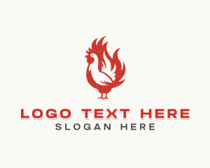 Meat - Chicken Flame BBQ Grill logo design