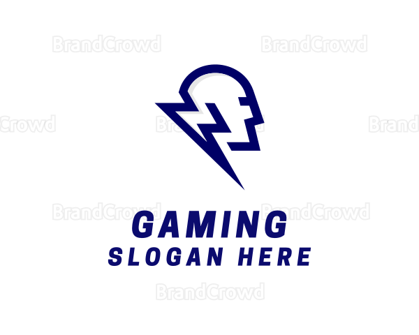 Lightning Electrical Energy Head Logo