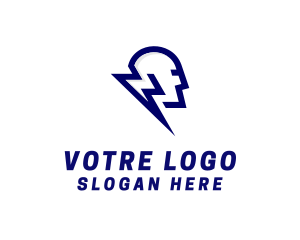 Lightning Electrical Energy Head Logo