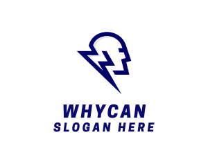 Lightning Electrical Energy Head Logo