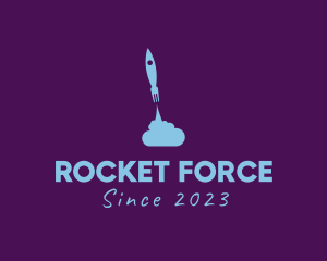 Missile - Fork Rocket Missile logo design