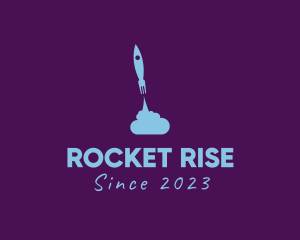 Fork Rocket Missile logo design