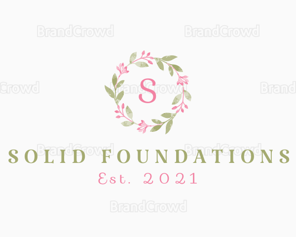 Watercolor Flower Wreath Logo