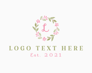 Landscaping - Watercolor Flower Wreath logo design