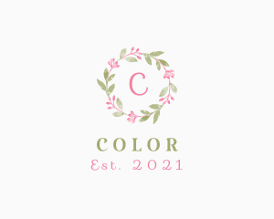 Watercolor Flower Wreath  Logo