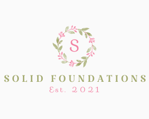 Watercolor Flower Wreath  Logo